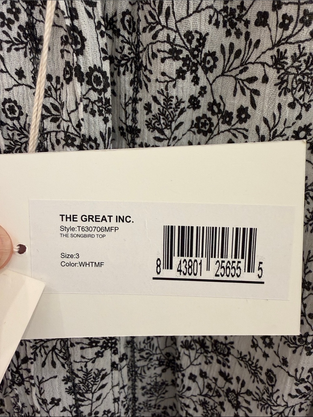 The Great - Songbird Blouse Black & White w/ Black Bows Down the back - Picture 8 of 11
